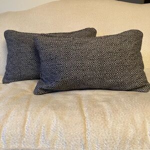 Restoration Hardware Ben Soleimani Wool Geometric Pillows Gray Down 13x21"